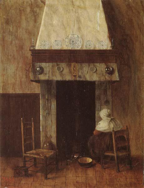 Jacobus Vrel An Old Woman at he Fireplace China oil painting art